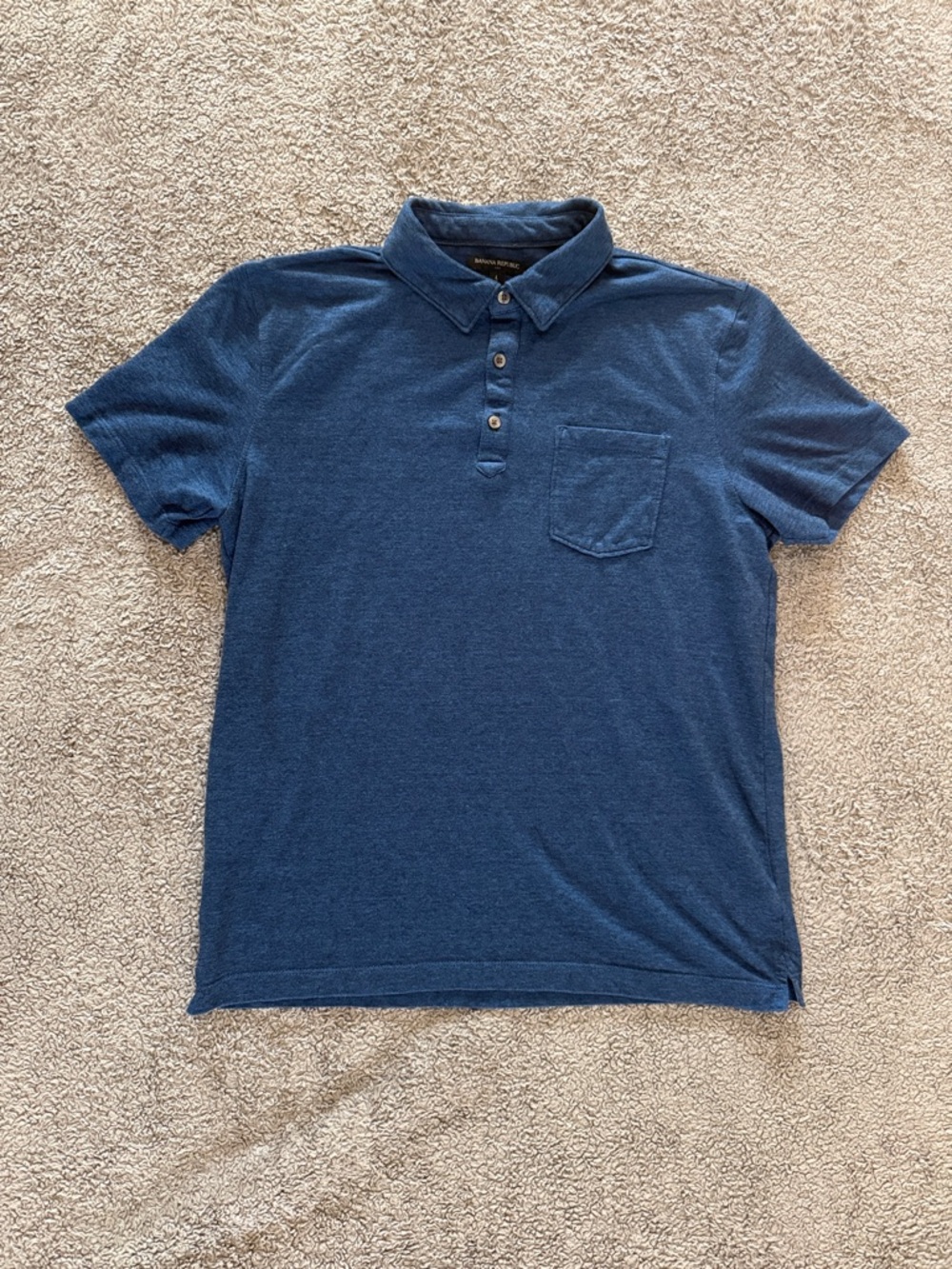 Banana Republic Men's Dark Blue Polo with Chest Pocket
